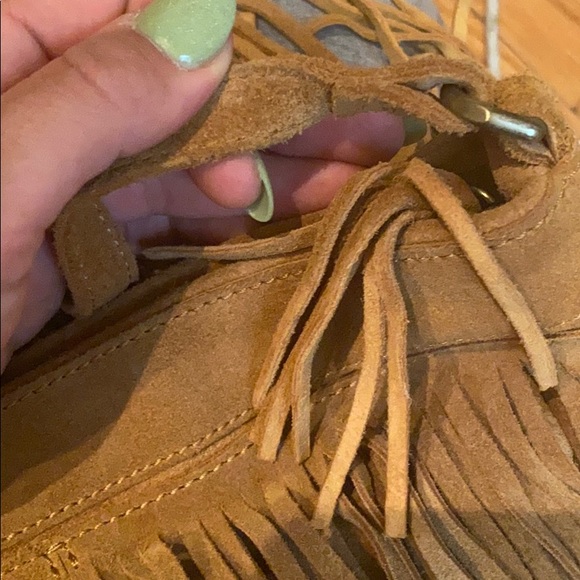 Wilfred Free Tan Suede Fringe Purse - Picture 4 of 7